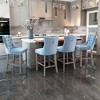 CAVINAS Mid-Century Barstools with Button Tufted and Chrome Nailhead Trim, Velvet Upholstered Dining Chair, Leisure Bar Chairs, Bar Stools, Set of 2 - 4 of 4
