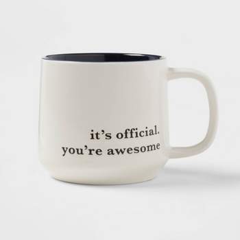 16oz Stoneware You're Awesome Mug Cream - Threshold™