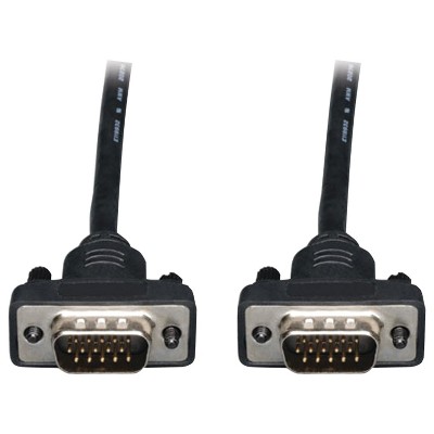 Tripp Lite 1536/1080p VGA Male/Male Low-Profile HD15 High-Resolution RGB Coaxial Cable, Black, P502-006-SM, Size: 6 Ft.