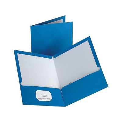 Staples 2-Pocket Laminated Folders Light Blue 10/Pack 13373-CC