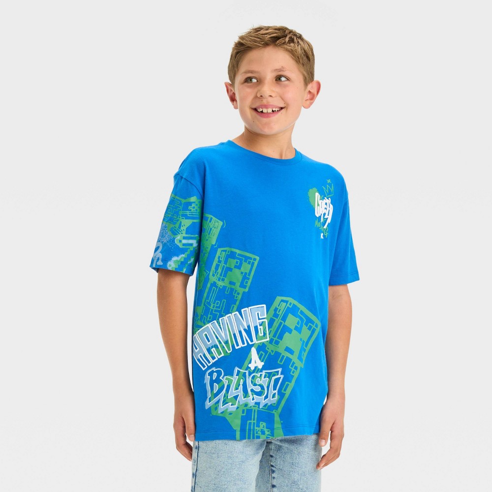 Boys Minecraft Graffiti Short Sleeve Graphic T-Shirt