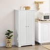 HOMCOM Kitchen Pantry Storage Cabinet, Freestanding Kitchen Cupboard with 2 Doors, Adjustable Shelves for Living Room, Dining Room, Bedroom, White - 2 of 4