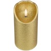 Northlight LED Lighted Flameless Flickering Pillar Christmas Candle - 6" - Gold - 3 of 4