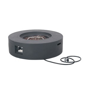 GDFStudio Hearth Outdoor 50,000 BTU Lightweight Concrete Circular Fire Pit Table - 1 of 4
