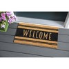 Evergreen Welcome Stripe Indoor Outdoor Natural Coir Doormat Home Decor - 3 of 3