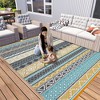 Reversible Outdoor Plastic Straw Rug - Waterproof Bohemian Area Mat for Patio, RV, Balcony, Camping, Easy Clean Picnic Mat - 4 of 4