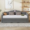 Twin Size Upholstered Daybed with Wave-Shaped Trundle - ModernLuxe - 2 of 4