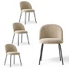 Nano Linen Upholstered Dining Chairs Set of 4,Wider Seat Armless Dining Room Chair with Metal Leg for Kitchen Dining Room Farmhouse-Maison Boucle - 2 of 4
