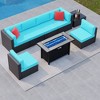 Celebalcony 8 Piece Sectional Seating Group With Red Pillow - 2 of 4