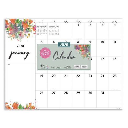 2020 Desktop Calendar Floral Script Target