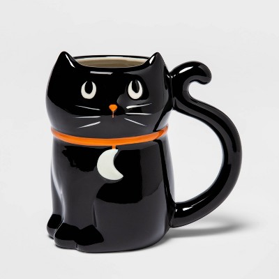 13oz Stoneware Black Cat Figural Mug - Hyde & EEK! Boutique™