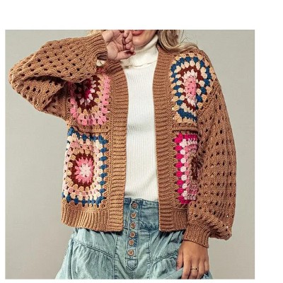 Women's Crochet Patchwork Cardigan - Urban Daizy
