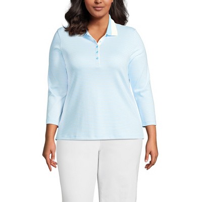 Lands' End Women's 3/4 Sleeve Supima Cotton Polo Shirt