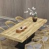 FUFU&GAGA Yellow Home Wood Dining Table Extendable Table Black Base - 2 of 4