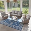 POCASSY 4 Pieces Patio Furniture Set, Patio Couch Set with Swivel Rocking Gliding Chairs and Coffee Table, All Weather Brown Wicker Patio Set - 2 of 4