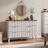 47.2" Tall Fluted Dresser, 6 Deep Drawers, Faux Marble Top & Curved Profile, Modern Wooden Storage for Bedroom/Living/Kids/Hallway - 3 of 4