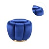 Simple Relax Round Ottoman with Metal Base in Blue and Gold - 3 of 4