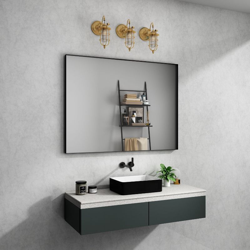 Organnice Black Frame Bathroom Vanity Mirror, 5 of 6