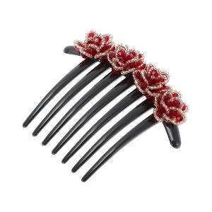 Unique Bargains Women's Crystal Plum Blossoms Side Comb 1 Pc - 1 of 4
