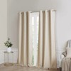 DSVIMOY Curtain Panels, 2pcs Tonal Printed Faux Silk Total Blackout Curtain Panel Pair for Living Room, Bedroom, Taupe, 84"*50"*0.13" - 2 of 4