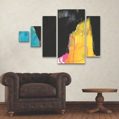 Trademark Fine Art Jennifer Goldberger  Primary Action III 5 Piece Panel Set Art