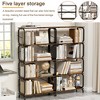 KTMBDW Bookshelf, 5-Tier Industrial Bookcase, Rustic Open Book Shelf, Freestanding Tall Bookshelves with Metal Frame - 4 of 4