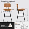Arceso 24.5" Counter Height Bar Stools Set of 2, Black Faux Leather Upholstered Barstools with Back Footrest and Metal Legs, Armless Bar Chairs - 2 of 2