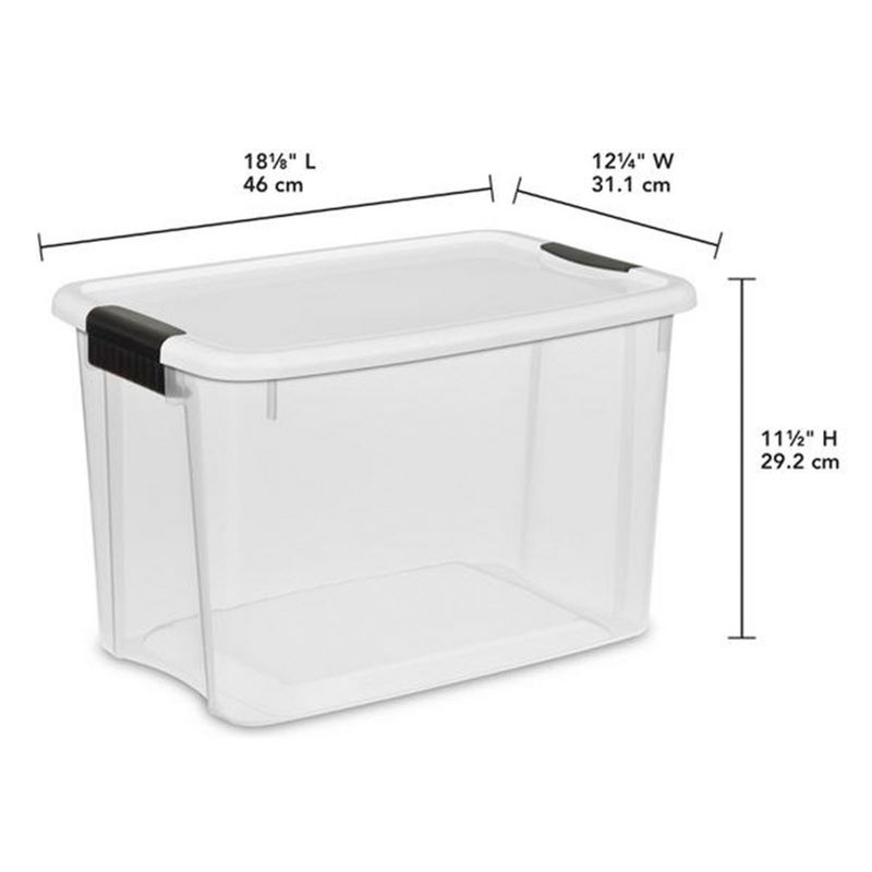 Sterilite 30 Quart Clear Plastic Stackable Storage Container Bin Box Tote with White Latching Lid Organizing Solution for Home & Classroom, 2 of 7