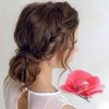 Unique Bargains Women's Elegant Flower Hair Clip 3.54"x3.15"x1.14" Rose Red 1 Pc - 2 of 3