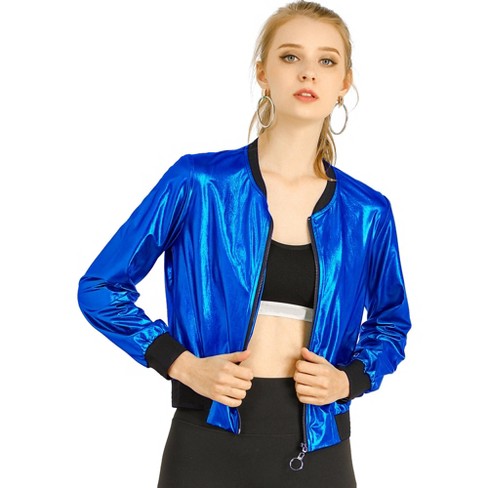 Allegra K Women's Casual Lightweight Zip-up Bomber Jacket With