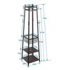 VECELO Freestanding Industrial Coat Rack with Metal Basket, 2 Shelves & 8 Dual Hooks – Entryway Hall Tree for Hats, Bags, and Scarves - 3 of 4
