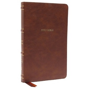 Nkjv, Thinline Bible, Leathersoft, Brown, Red Letter Edition, Comfort Print - by  Thomas Nelson (Leather Bound) - 1 of 1