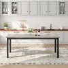 GustoWave Industrial Dining Table for 6-8 People, with Metal Legs - 2 of 4