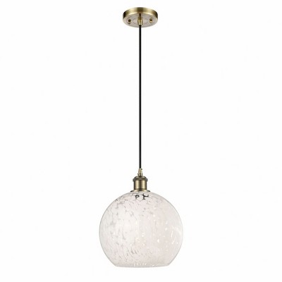 White Mouchette - 1 Light Cord Hung Mini Pendant In Modern Style-11.75 Inches Tall and 10 Inches Wide