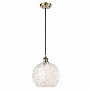 White Mouchette - 1 Light Cord Hung Mini Pendant In Modern Style-11.75 Inches Tall and 10 Inches Wide - 1 of 1