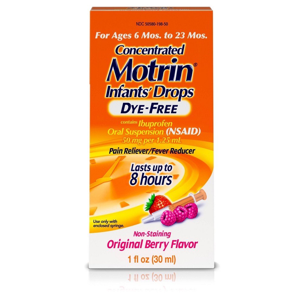 Motrin Infant Drops NSAID Berry - 1 fl oz: Oral Pain Reliever, 50mg Ibuprofen