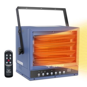TEMPWARE 5000W 240V Electric Garage Heater with Remote, Hardwired Ceiling Mount Shop Heater with Digital Thermostat, Ideal for Warehouse, Workshop - 1 of 4