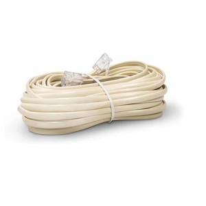 SatelliteSale RJ-11 Ethernet Telephone Cord Phone Cable Wire Ivory Beige 25 feet - 1 of 4