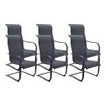 Santa Fe 6pc Aluminum Spring Chairs - Dark Gray - Courtyard Casual