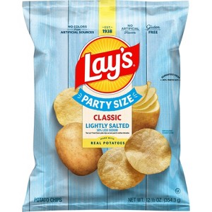Lay's Lightly Salted Party Size Potato Chips- 12.5oz - 1 of 4
