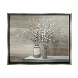 Stupell Industries Willow Still Life Gray Floater Framed Canvas Wall Art, 24 x 30 - 1 of 4