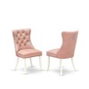 East West Furniture DAP2F23 Dallas Parson Kitchen Chairs - Button Tufted Nailhead Trim Beige Red faux Leather  Dining Chairs, Set of 2, linen white - 2 of 4
