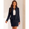 INSPIRE CHIC Women's Business Peplum Blazer and Pencil Skirt Suit Set 2 Pcs - 4 of 4