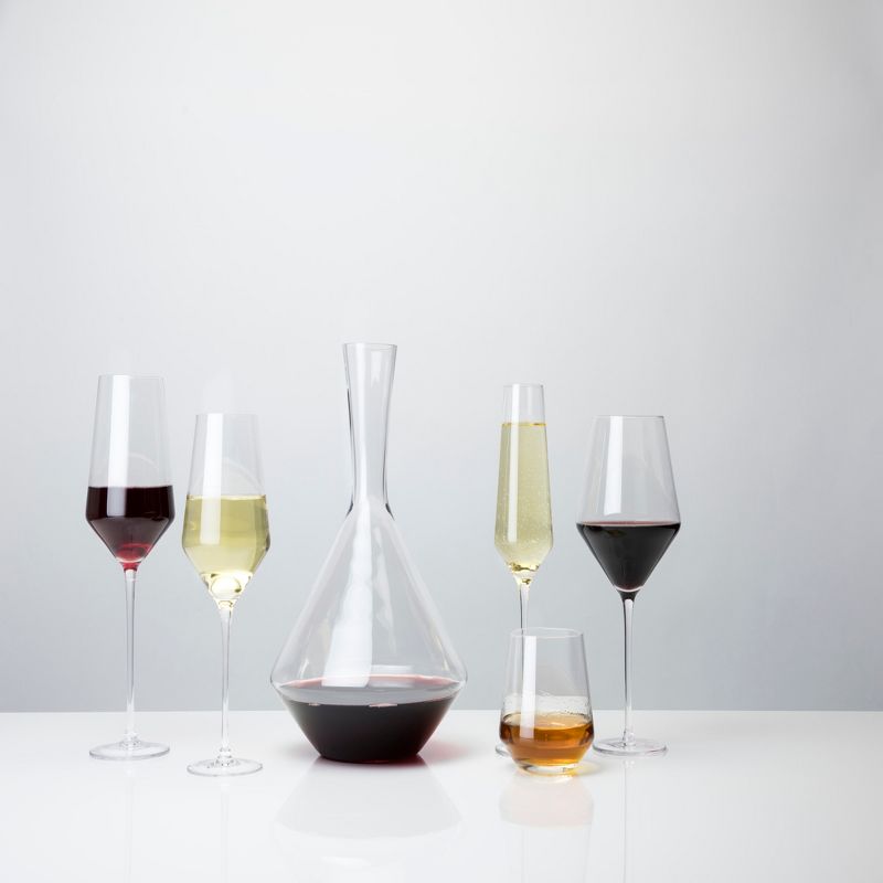 Viski Raye Angled Crystal Wine Glasses Set of 2, 4 of 13