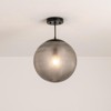 Rennnsan Bravaen 11" W 1 - Light Globe Glass Modern Dimmable Flush Mount in Black - 3 of 4
