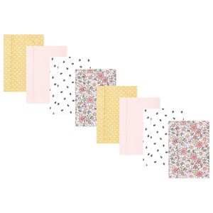 Hudson Baby Boys and Girls Cotton Poly Flannel Burp Cloths 8-Pack, One Size - 1 of 4