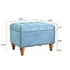 CAVINAS Corduroy Storage Ottoman Bench with Metal Base and Vertical Stripe Design,Upholstered Storage Ottoman,Storage Benches for Living Room - 3 of 4