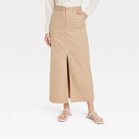 Tan hotsell maxi skirt