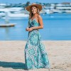 Women's Floral Print Knotted V-Neck Maxi Dress - Cupshe - 3 of 4