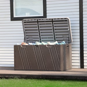 Aoodor 71 Gallon Outdoor Storage Deck Box, Waterproof All-Weather Resistant Patio Deck Storage Box Container - 1 of 4